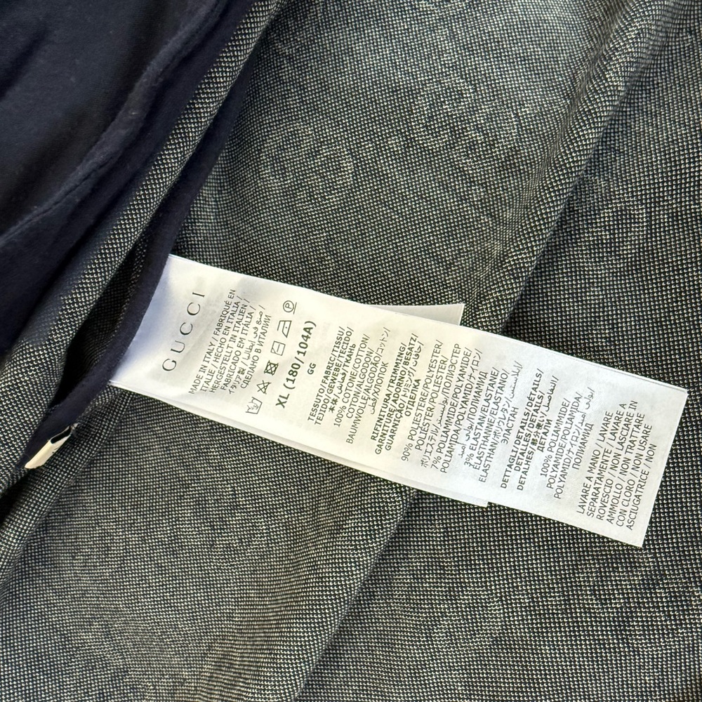 Gucci Blue Monogram Jacket with Red and White Stripes - Picture 4 of 4
